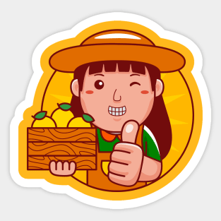 Farmer Woman Sticker